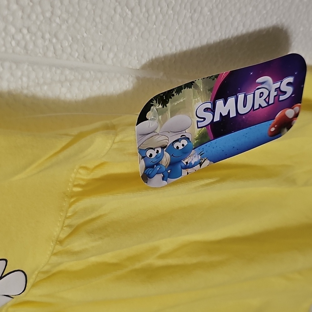 Nwt Kids Yellow Smurfs Graphic Dress - Picture 2 of 4